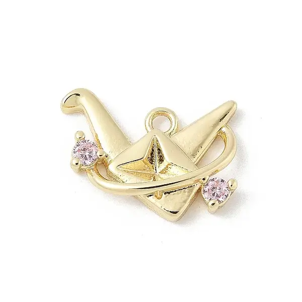 Brass Micro Pave Cubic Zirconia Pendants