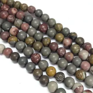 Natural Dendritic Jasper Beads Strands