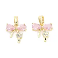 Brass Micro Pave Cubic Zirconia Pendants