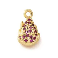 Brass Micro Pave Clear Cubic Zirconia Pendants