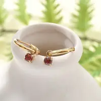 Ion Plating(IP) 304 Stainless Steel Micro Pave Cubic Zirconia Hoop Earrings