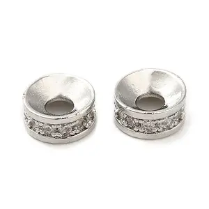 Rack Plating Brass Cubic Zirconia Beads