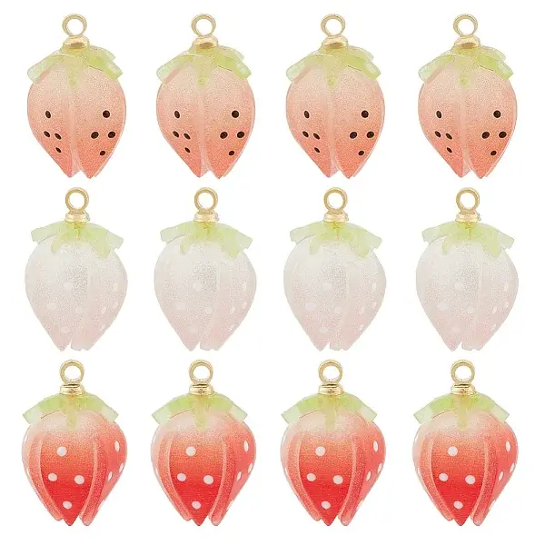 12Pcs 3 Colors Plastic Enamel Pendants