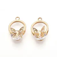Brass Micro Pave Cubic Zirconia Pendants