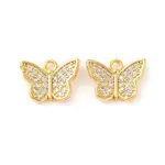Brass Micro Pave Clear Cubic Zirconia Pendants