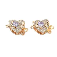 Brass Micro Pave Cubic Zirconia Box Clasps