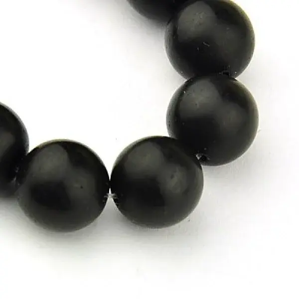 Synthetic Black Stone Beads Strands