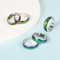 12 Colors Changing Brass Mood Rings