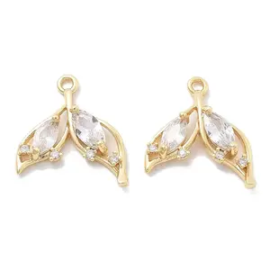 Brass Micro Pave Cubic Zirconia Pendants