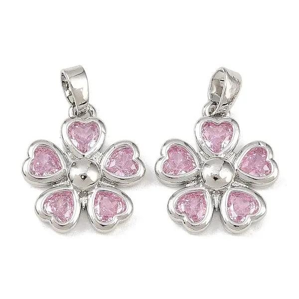 Brass Micro Pave Cubic Zirconia Pendants