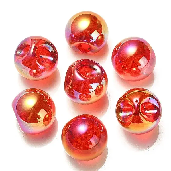 UV Plating Rainbow Iridescent Acrylic Beads