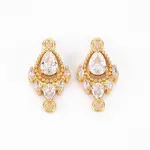 Brass Micro Pave Clear Cubic Zirconia Link Connectors