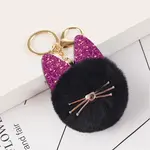 Faux Fur Cat Pendant Keychain