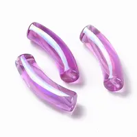 UV Plating Transparent Rainbow Iridescent Acrylic Beads