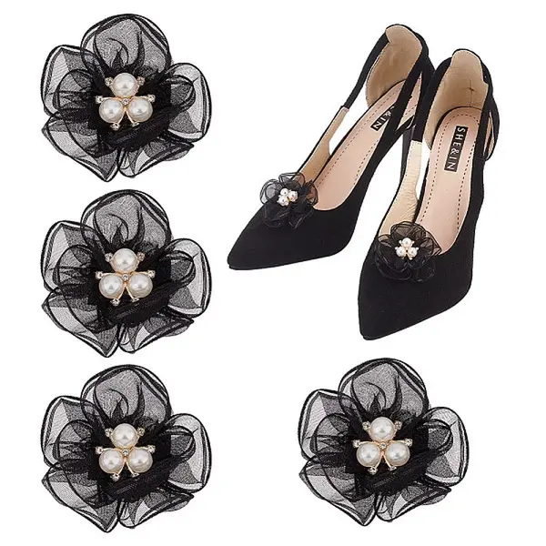 4Pcs Polyester Tulle Shoe Decorations