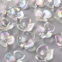 3-Petal Transparent Acrylic Bead Caps