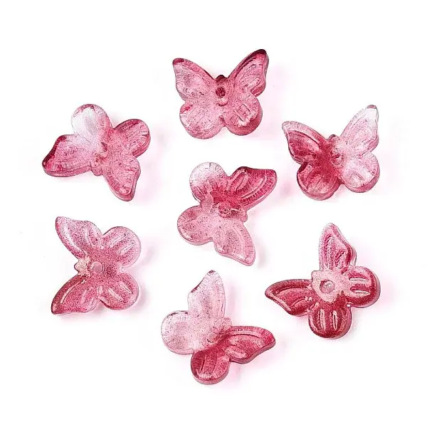 Transparent Spray Painted Glass Charms