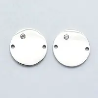 316 Surgical Stainless Steel Micro Pave Cubic Zirconia Links connectors