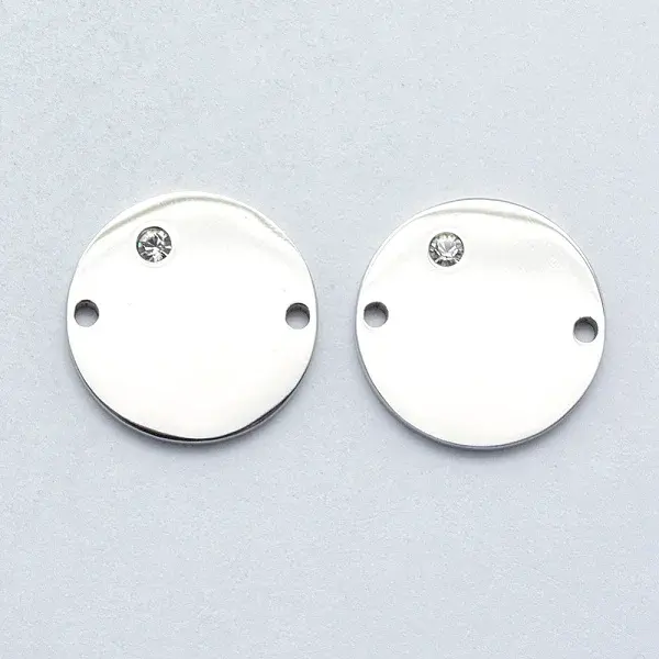 316 Surgical Stainless Steel Micro Pave Cubic Zirconia Links connectors