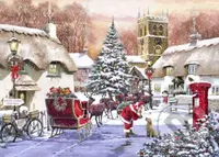 Santa na dedine - puzzle z kategorie Města a stavby