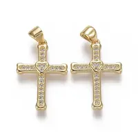 Brass Micro Pave Cubic Zirconia Pendants
