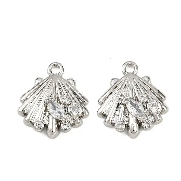 Brass Micro Pave Cubic Zirconia Pendants