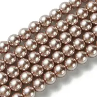 Eco-Friendly Dyed Glass Pearl Round Beads Strands