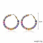 Bohemia Style Colorful Clay Beads Hoop Earrings