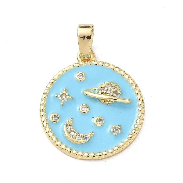 Brass Micro Pave Cubic Zirconia Pendants