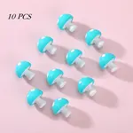 10Pcs Mushroom Silicone Focal Beads
