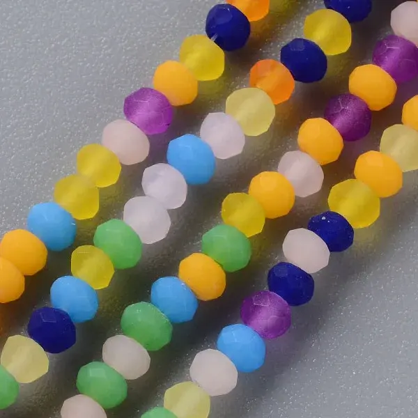 Frosted Glass Beads Strands