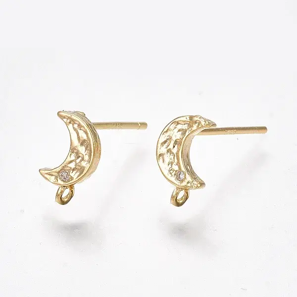 Brass Cubic Zirconia Stud Earring Findings