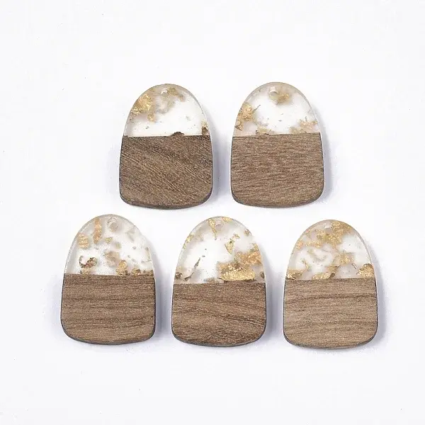 Transparent Resin & Walnut Wood Pendants