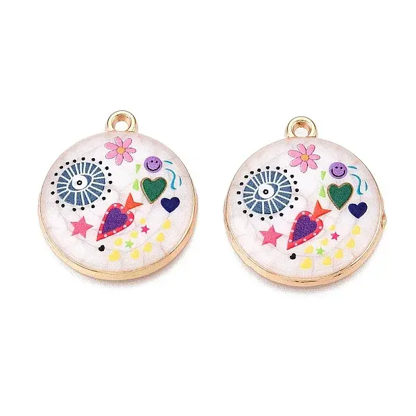 Printed Rack Plating Alloy Enamel Pendants