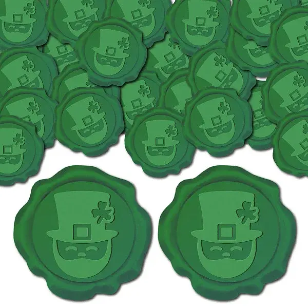 100Pcs Saint Patrick's Day Adhesive Wax Seal Stickers
