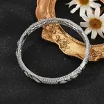 Brass Micro Pave Cubic Zirconia Hinged Bangles for Women