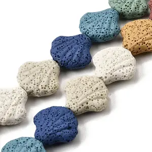 Dyed Natural Lava Rock Beads Strands