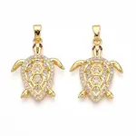 Brass Micro Pave Cubic Zirconia Pendants