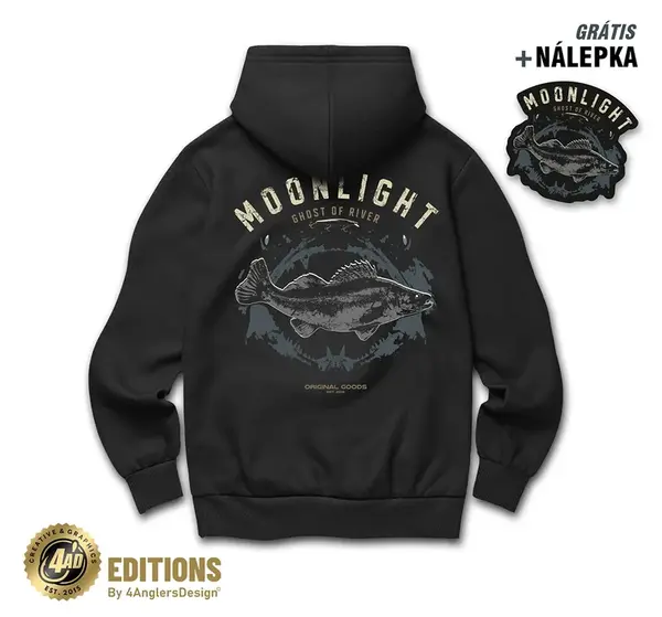 4anglersdesign mikina moonlight ghost of river - xl