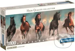 Puzzle Panorama: Koně - puzzle z kategorie Zvířata