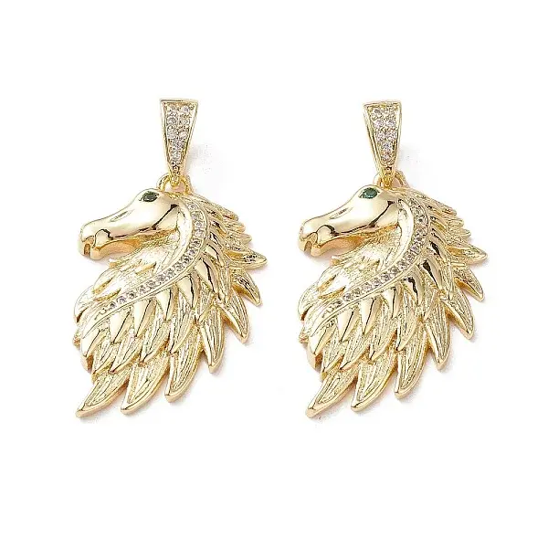 Brass Micro Pave Cubic Zirconia Pendants