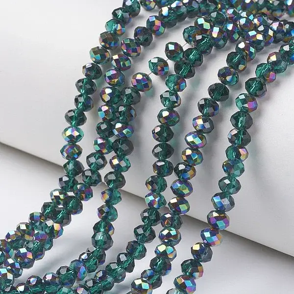 Electroplate Transparent Glass Beads Strands
