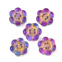 Baking Paint and Golden Metal Enlaced Glass Beads