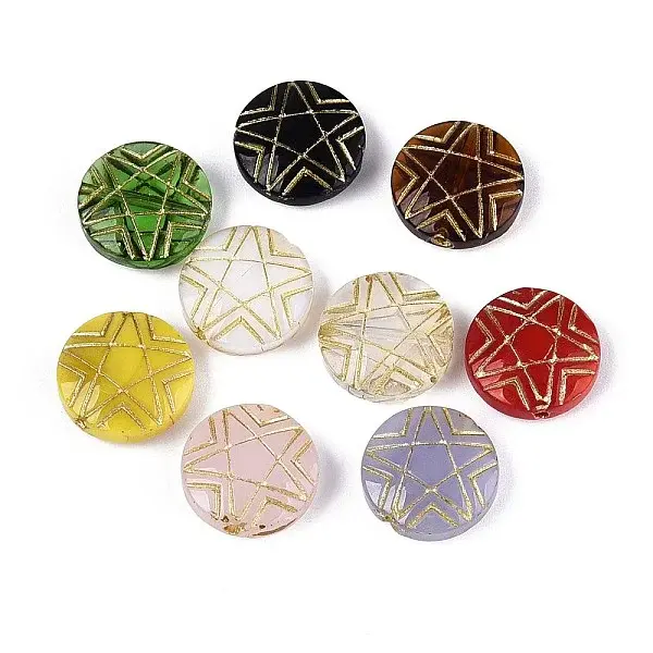 Flat Round with Star Glass Beads
