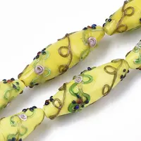 Handmade Gold Sand Lampwork Beads Strands