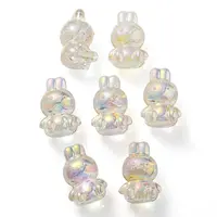 UV Plating Rainbow Iridescent Transparent Acrylic Bubble Beads