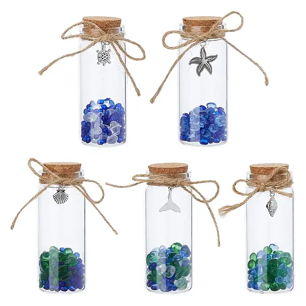 Glass Bead in Transparent Glass Bottle Display Decorations