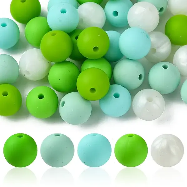 35Pcs Food Grade Eco-Friendly Silicone Focal Beads