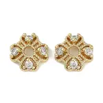 Brass Micro Pave Clear Cubic Zirconia Bead Caps
