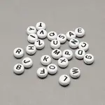 White and Black Acrylic Horizontal Hole Letter Beads